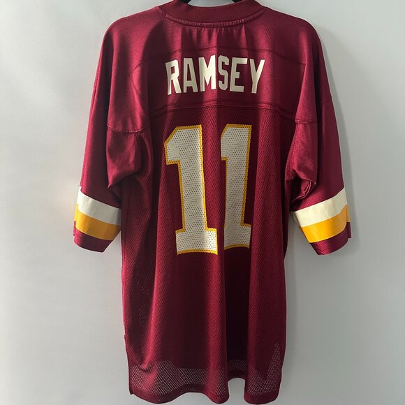 Retro Washington Redskins Large Men's Red NFL Ramsey #11 Reebok Jersey - Picture 12 of 15
